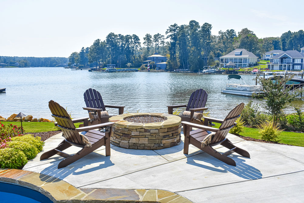 Fire pit setting next to Lake Murray, S.C.